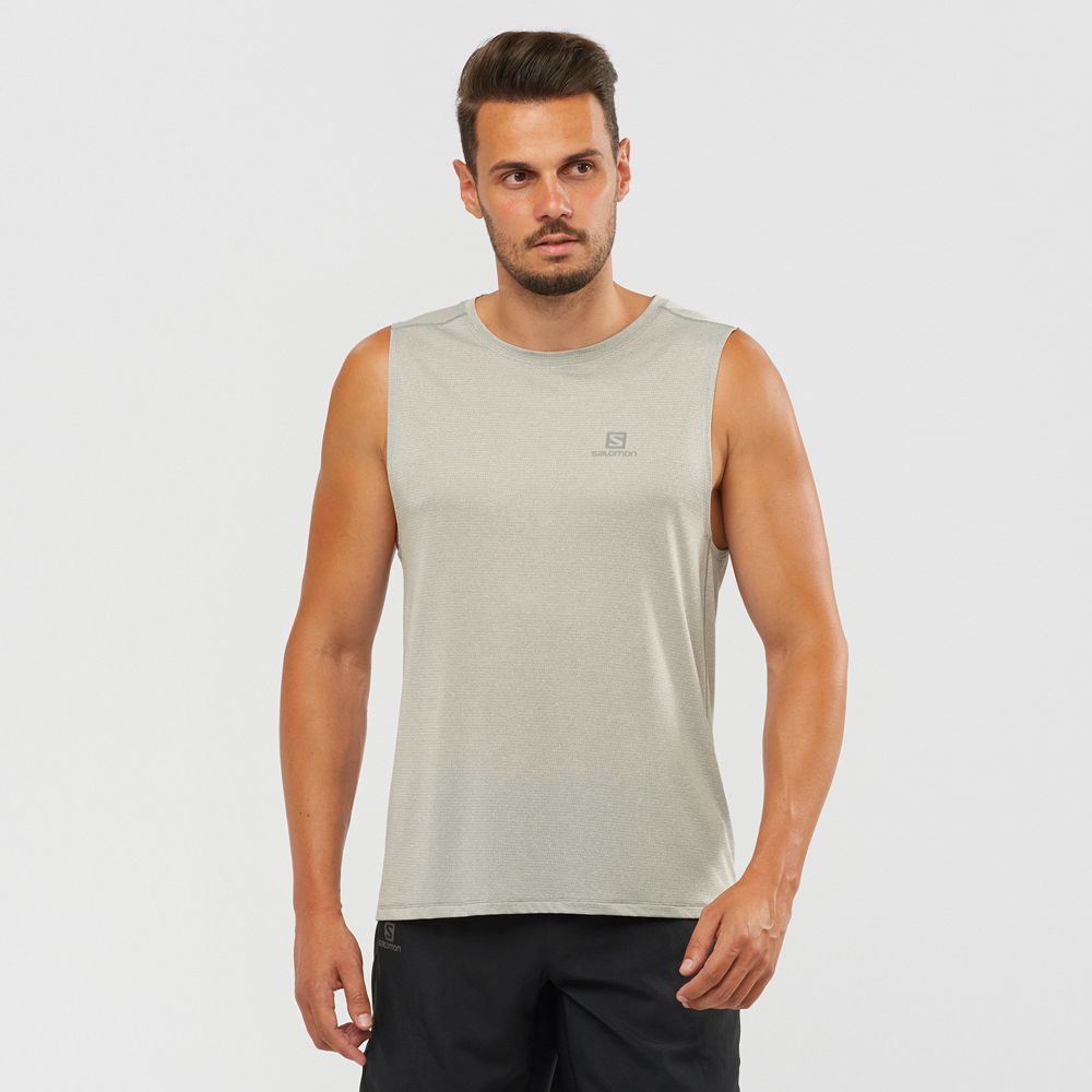 Salomon AGILE M Camiseta Sin Mangas Hombre - Gris - Colombia (04519-SFDB)